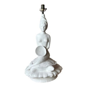Vintage MCM Plaster Mermaid Lamp