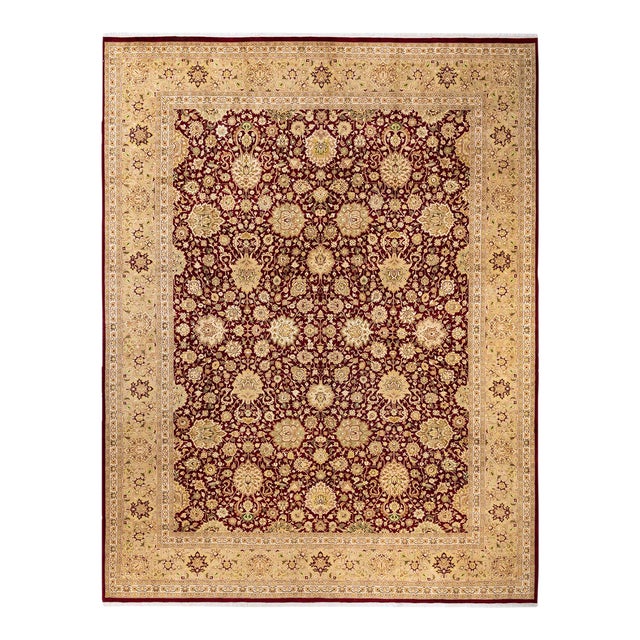 Mogul, One-of-a-Kind Hand-Knotted Area Rug - Red, 10' 3" x 13' 3" For Sale