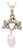 14KY & PT Raw Diamond & Pearl Pendant For Sale