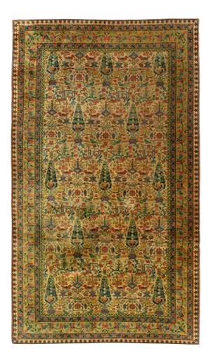 1970s Vintage Hand Knotted Turkish Hereke Rug 5' X 9'