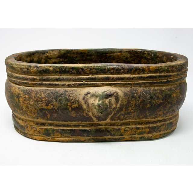 Ceramic Terra Cotta Lion Head Gardenieres-Set of 3 For Sale - Image 7 of 13