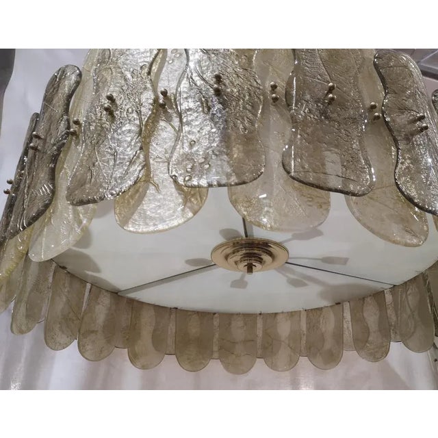 Mid-Century Modern Mid-Century Chandelier in Murano Art Glass and Brass, 2000 For Sale - Image 3 of 9