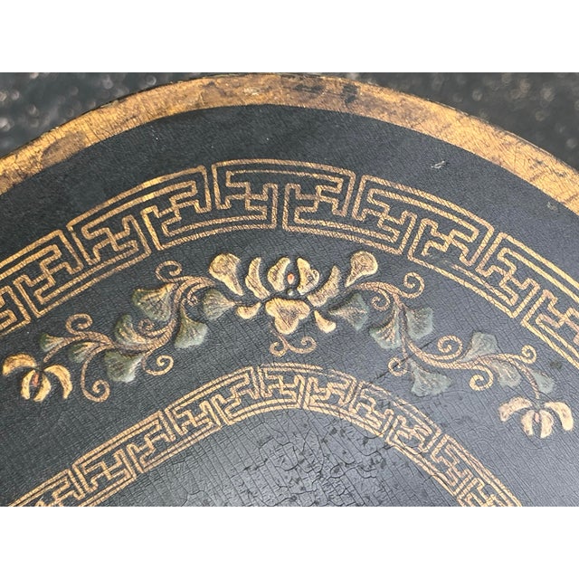 Black Antique Asian Chinoiserie Japanned Table For Sale - Image 8 of 12