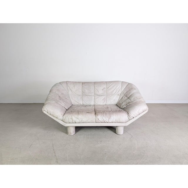 Mid-Century Modern Vintage Two-Seater Sofa in Leather For Sale - Image 3 of 11