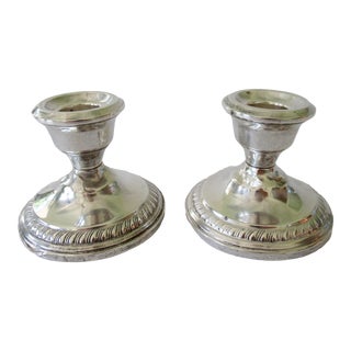 Vintage C.1950's Revere Silversmith Co., Sterling Silver Candle Holders - Pair For Sale