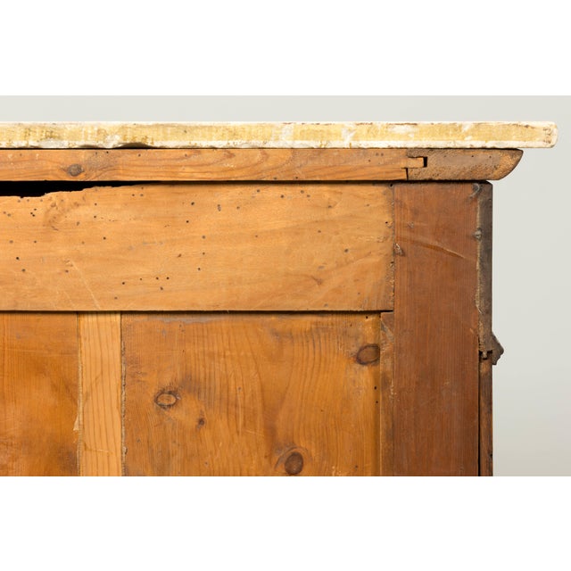 Mid-19th Century French Louis Philippe Walnut Commode With Carrara Marble Top For Sale - Image 17 of 18