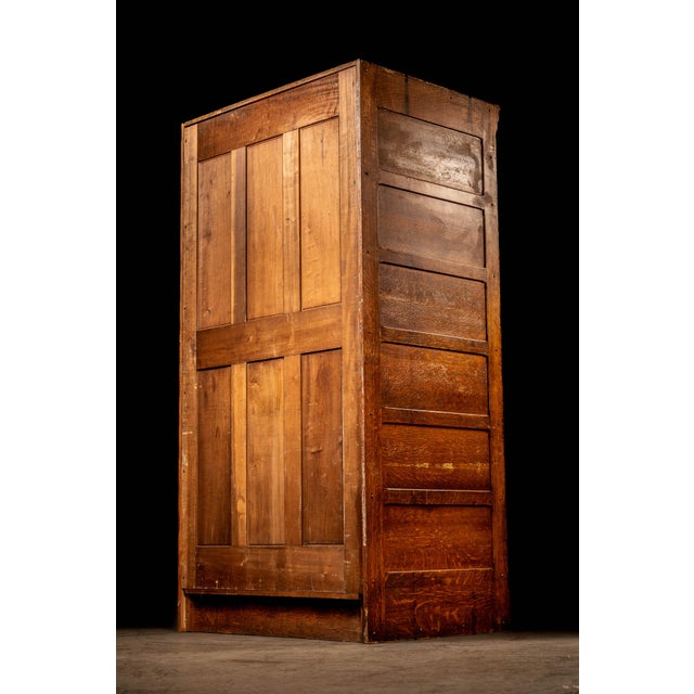 American Large Antique Tiger Oak Flat File For Sale - Image 3 of 12