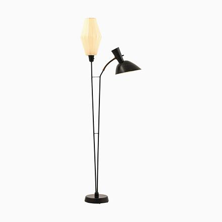 Metal Floor Lamp with Black Lacquered Metal Structure from Hans Bergström, 1950s For Sale - Image 7 of 7