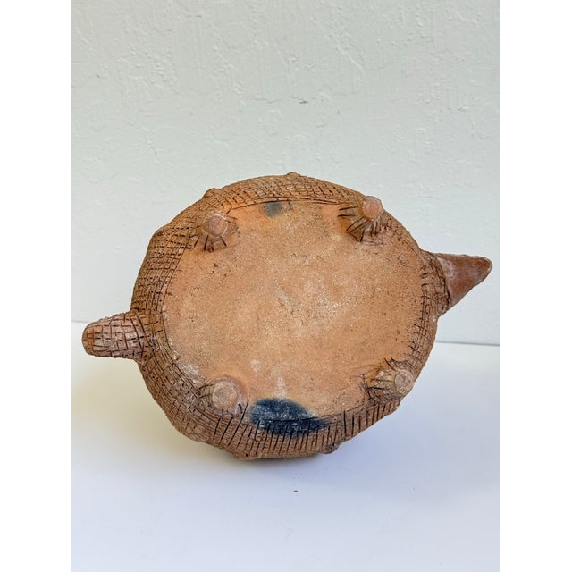 Mid-Century Terracotta Studio Pottery Armadillo Effigy Vessel – Pre-Columbian Style For Sale In Seattle - Image 6 of 8