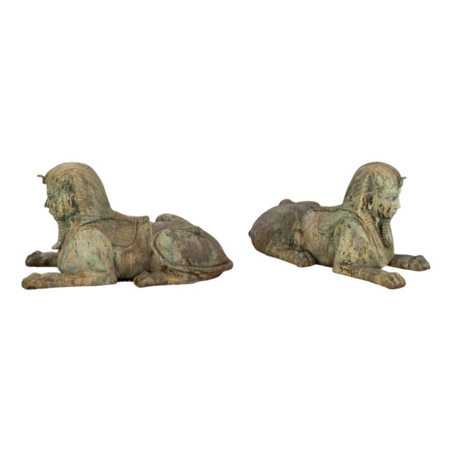 Large Sphinx Figures, 1900, Set of 2 For Sale