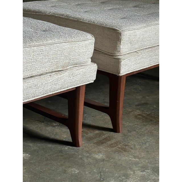 Mid-Century Modern 1950s Edward Wormley for Dunbar Oversized Ottomans, Unmarked - A Pair For Sale - Image 3 of 12