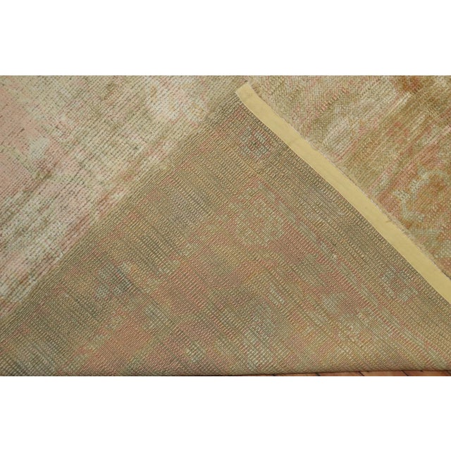 Pale green Pink Antique Oushak Rug - 10' x 13'4" For Sale In New York - Image 6 of 11