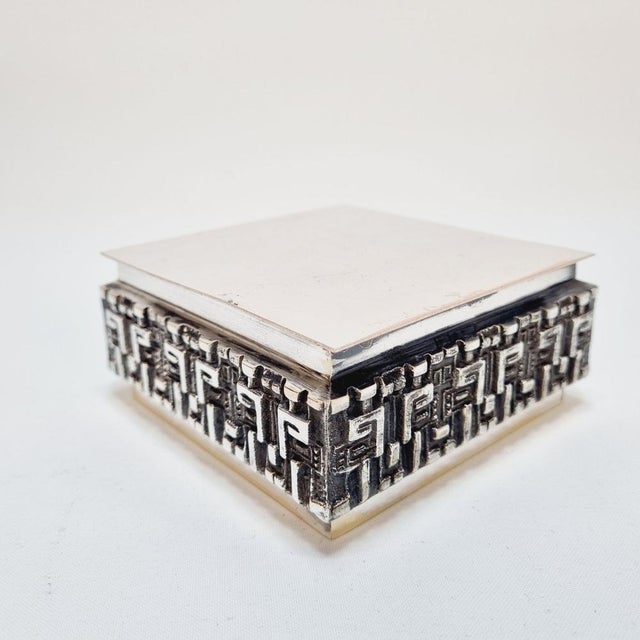 Metal Mid-Century Brutalist Metal Decorative Box, 1960s For Sale - Image 7 of 14