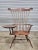 Store Item: Windsor Style Desk Fan Back Writing Arm High Back Chair Bench Made Ohio Description: Made of Cherry and Oak,...
