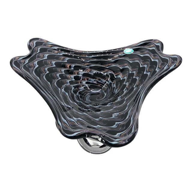 Murano Fratella Toso Glass Bowl/Compote - Balboa Venetian Glass For Sale