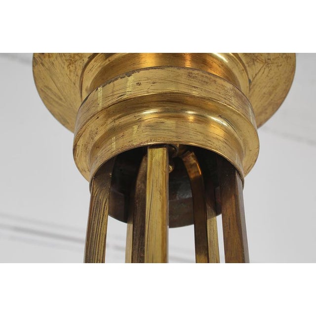 Art Nouveau Liberty Style Brass and Glass Chandelier Late Xix Sec Austria For Sale - Image 16 of 17