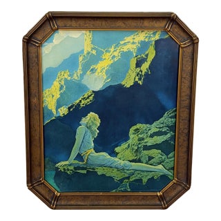 Antique 1920s Art Deco Wild Geese by Maxfield Parrish Framed Lithograph – 15×18 For Sale