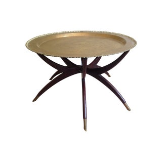 Mid Century Collapsible Spider Leg Coffee Table For Sale