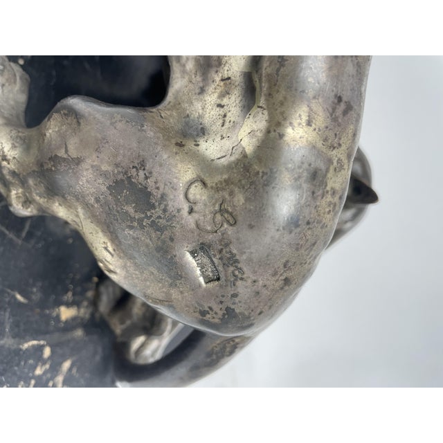 C. Ganci, Fight Between Lion and Tiger, 1920s, Silver Sculpture For Sale - Image 9 of 15