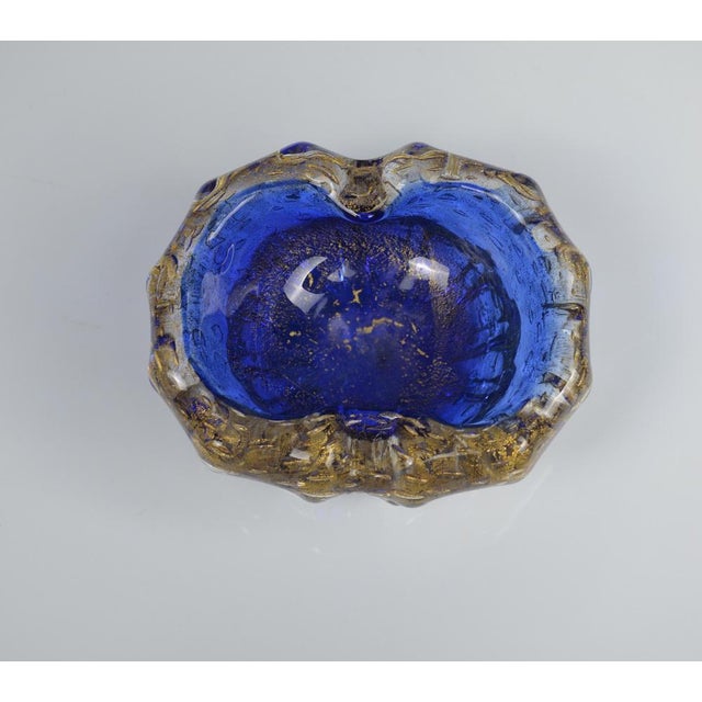 Murano Glass Ashtray with 24 Carat Gold Flecks For Sale - Image 6 of 8