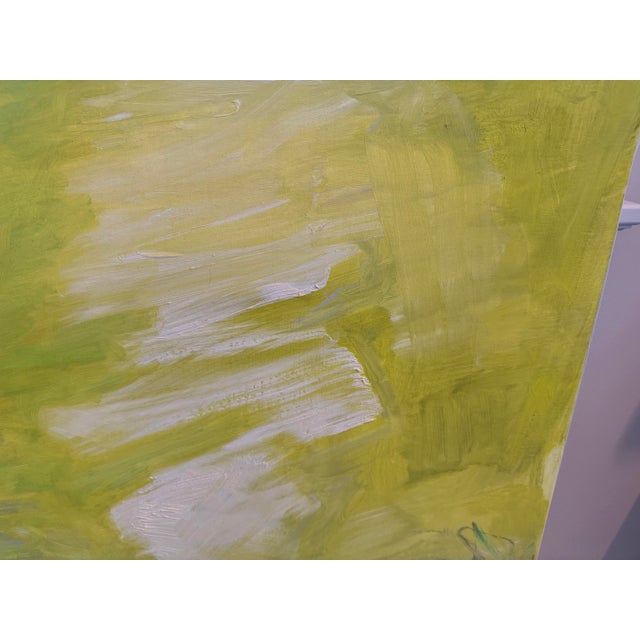 A large abstract expressionist oil painting on linen by artist Trixie Pitts. Titled “Happy Place”, the painting evokes a...