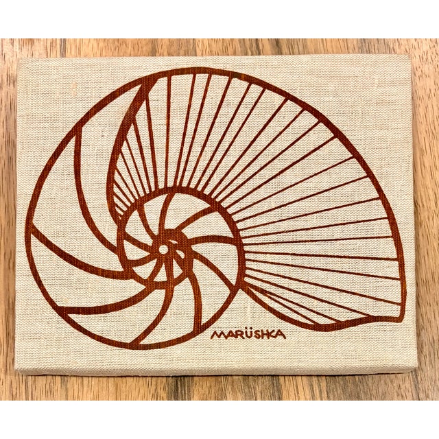 Pop Art Vintage Marushka Nautilus Screen Print on Stretched Linen Canvas Wall Hanging For Sale - Image 3 of 8