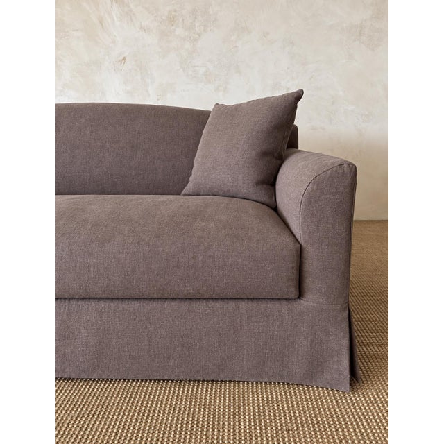 Carmel Sofa Slip Covered in 100% Belgian Linen For Sale - Image 4 of 11