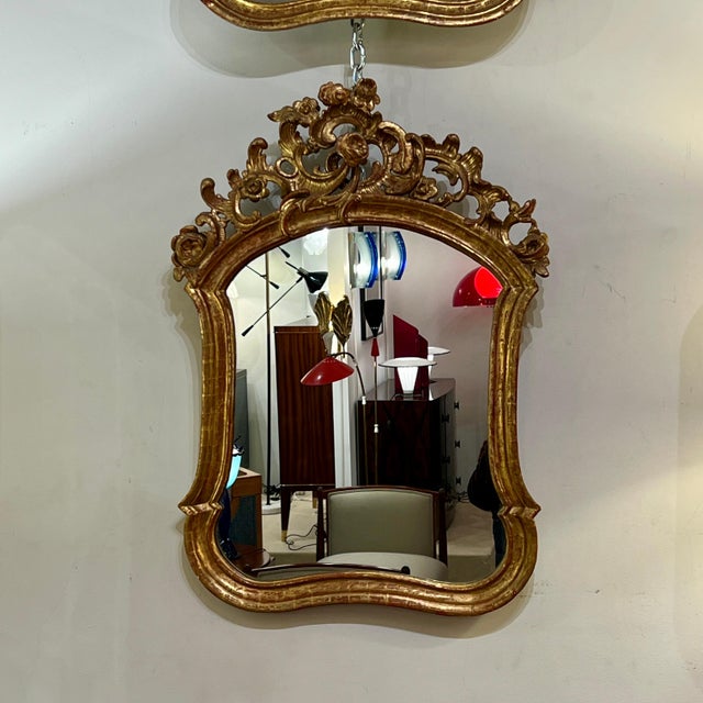 18th Century Fine Pair of Baroque Giltwood Mirrors For Sale - Image 15 of 18