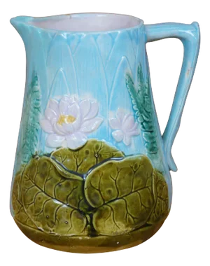 Antique Majolica Joseph Holdcroft Pond Lily Creamer Water Pitcher Jug