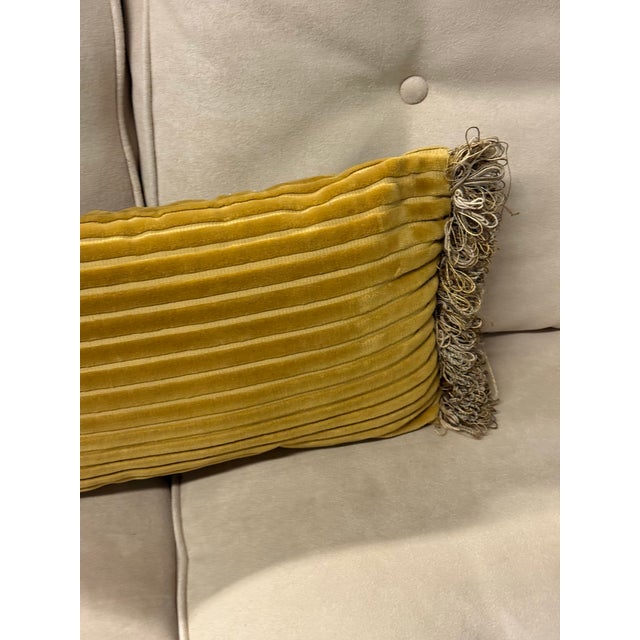 Bespoke Channel-Tufted Velvet Lumbar Pillow For Sale - Image 11 of 12