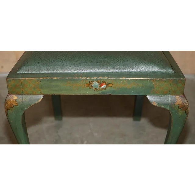 Set of Vintage Chinese Green Side Chairs, 1920s For Sale - Image 13 of 18