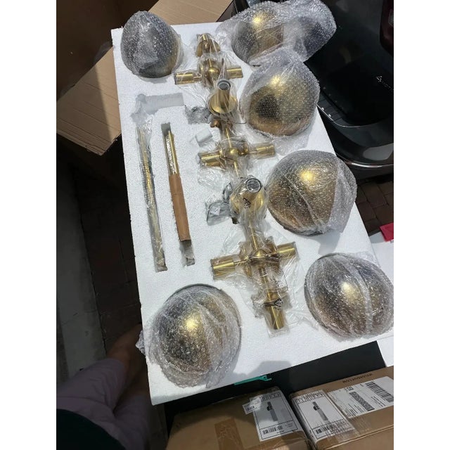 Modern Corbett Lighting Kyoto 12-Light Linear Chandelier – Vintage Polished Brass For Sale - Image 3 of 4