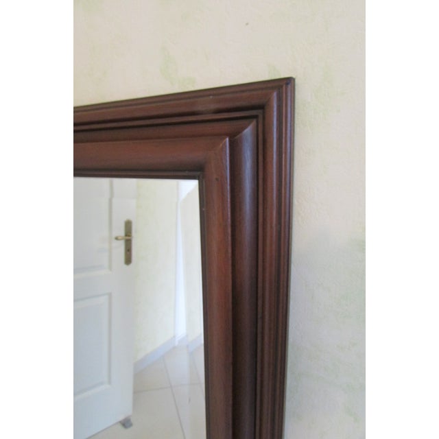Large Rectangular Beveled Mirror, Wooden Frame, 1970s For Sale - Image 3 of 6