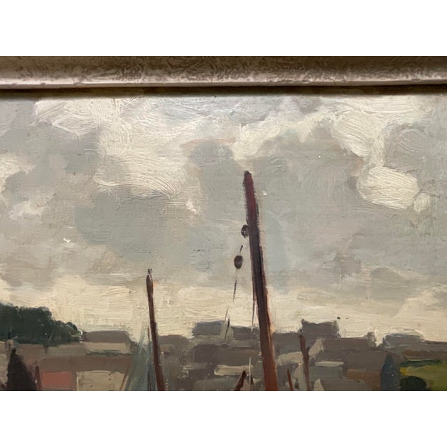 French Impressionist Harbor Scene Oil Painting Lucien Lefebvre-Foinet Paris For Sale - Image 9 of 17