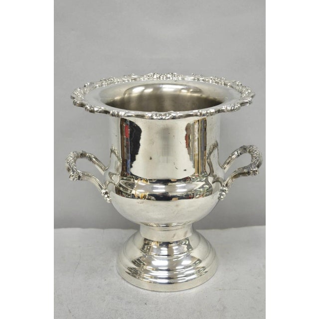 Vintage Oneida Silver Plated Trophy Cup Urn Champagne Chiller Bar Ice Bucket For Sale - Image 12 of 16