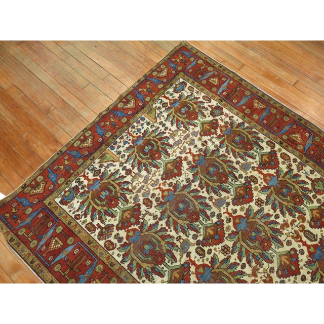 Zabihi Collection Northwest Persian Ivory Rug For Sale In New York - Image 6 of 7