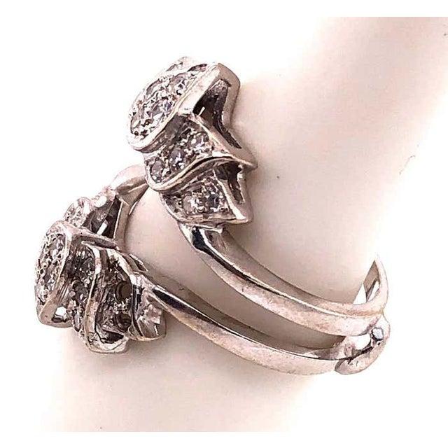 Modern 14 Karat White Gold Interlocking Engagement Ring Guard For Sale - Image 3 of 10