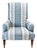 Ferrick Mason Upholstered Large Antique Chair With Casters For Sale