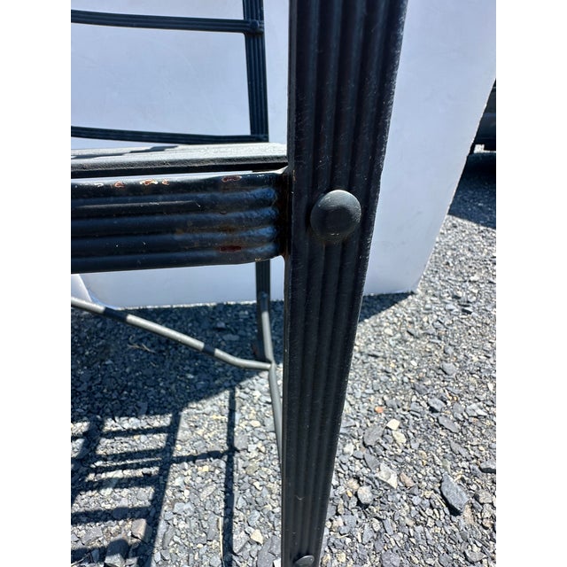 Large Custom Hand Wrought Iron Lutyens Garden Bench For Sale - Image 9 of 10