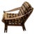 Vintage Italian Checkered Armchair With Leather Straps For Sale