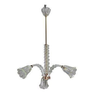 Charming Art Decò Chandelier by Barovier E Toso, 1940s For Sale