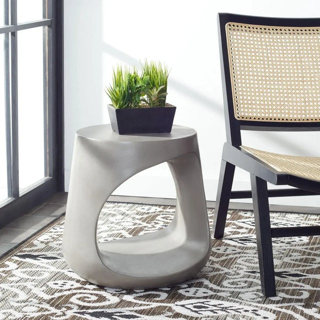 Contemporary Vikki Concrete Accent Stool - Dark Gray For Sale - Image 3 of 10