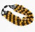Angela Caputi Angela Caputi Tangerine and Black Beaded Multi-Strand Resin Necklace For Sale - Image 4 of 8