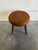 Brown Round Brown Leather Teak Ottoman Danish Mid-Century Modern 1960s For Sale - Image 8 of 8