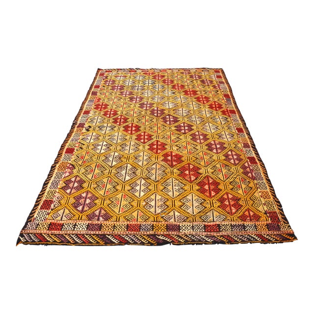 1960s Anatolian Floor Kilim Rug For Sale