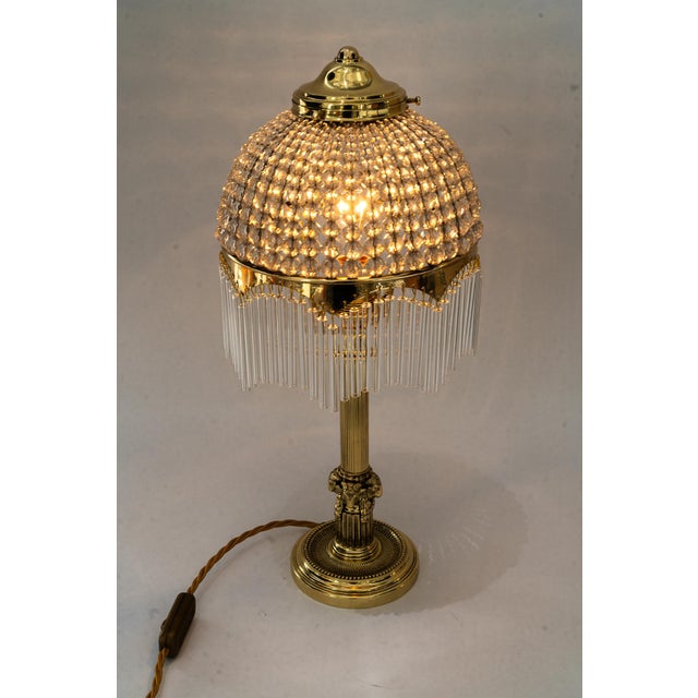 Art Deco Table Lamp with Cut Glass Shade and Glass Sticks, Vienna, Austria, 1920s For Sale - Image 13 of 18