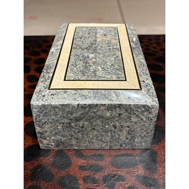 1990s Tessellated Stone Jewelry Box From Maitland-Smith For Sale - Image 5 of 12