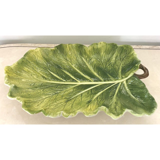 Vintage Italian Lord and Taylor Giant Cabbage Leaf Serving Platter For Sale - Image 6 of 9