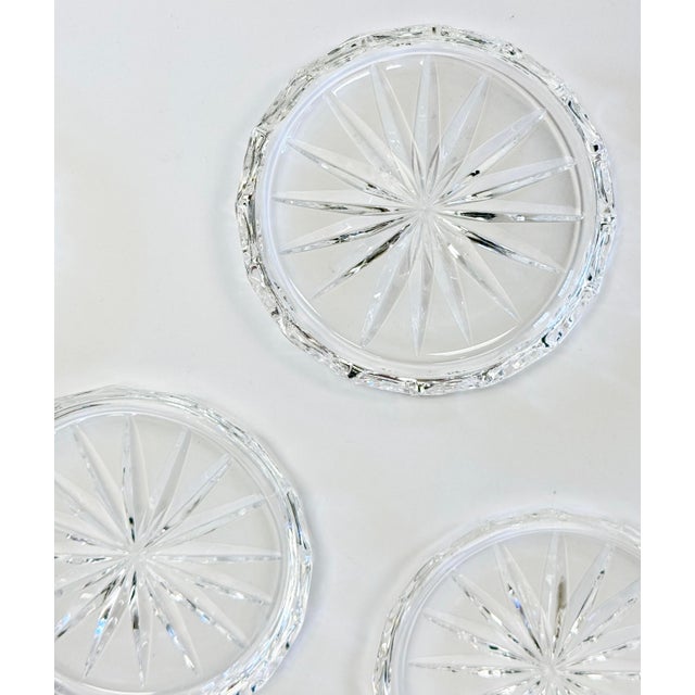 Glass Vintage Waterford "Heritage" Cut Crystal Coasters, Set of 5 For Sale - Image 7 of 8