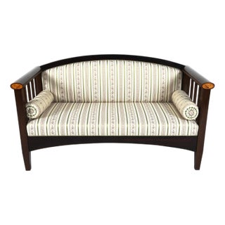 Swedish Empire Sofa Late 19th C Finely Upholstered W Inlay For Sale